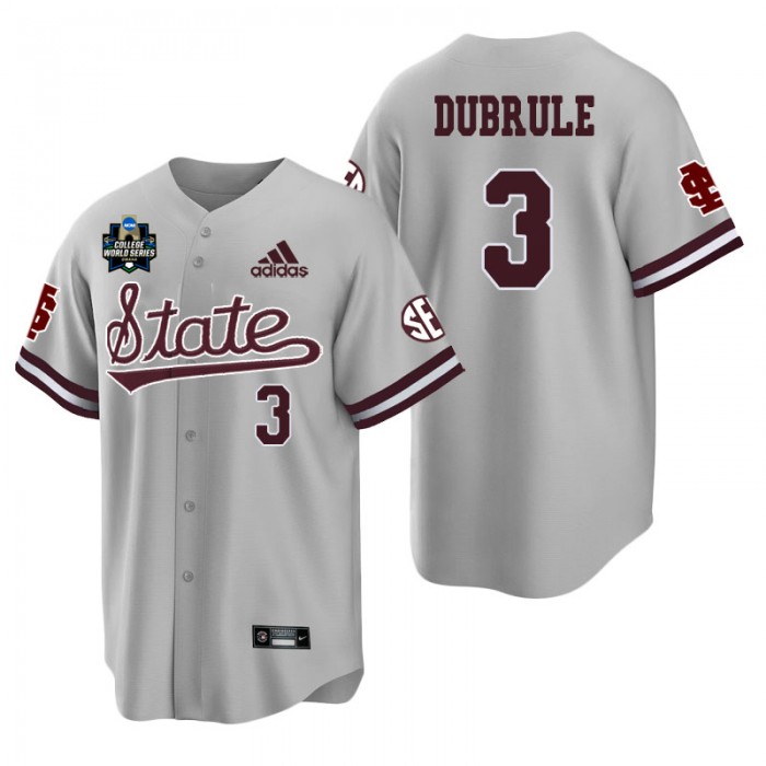 Scotty Dubrule Mississippi State Gray 2021 College World Series Champions College Baseball Jersey