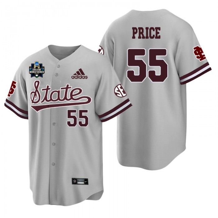 Spencer Price Mississippi State Gray 2021 College World Series Champions College Baseball Jersey