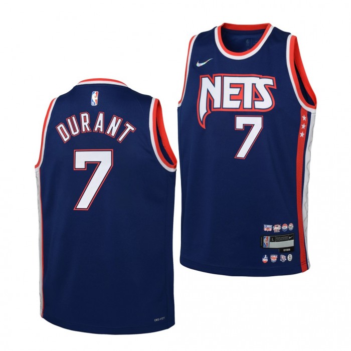 Youth Brooklyn Nets Kevin Durant 2021-22 City Edition NBA 75th Season Jersey-Blue