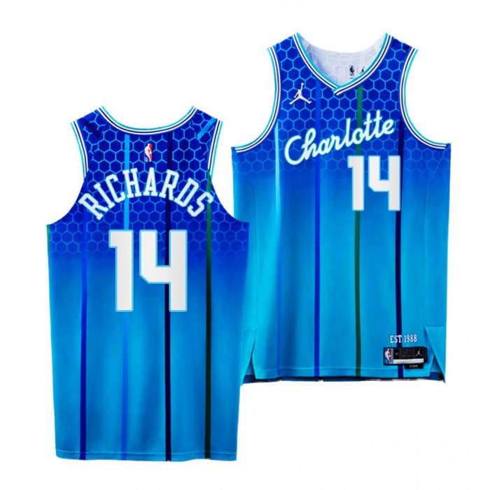 2020 NBA Draft Nick Richards Hornets NBA 75th Authentic Jersey Teal #14