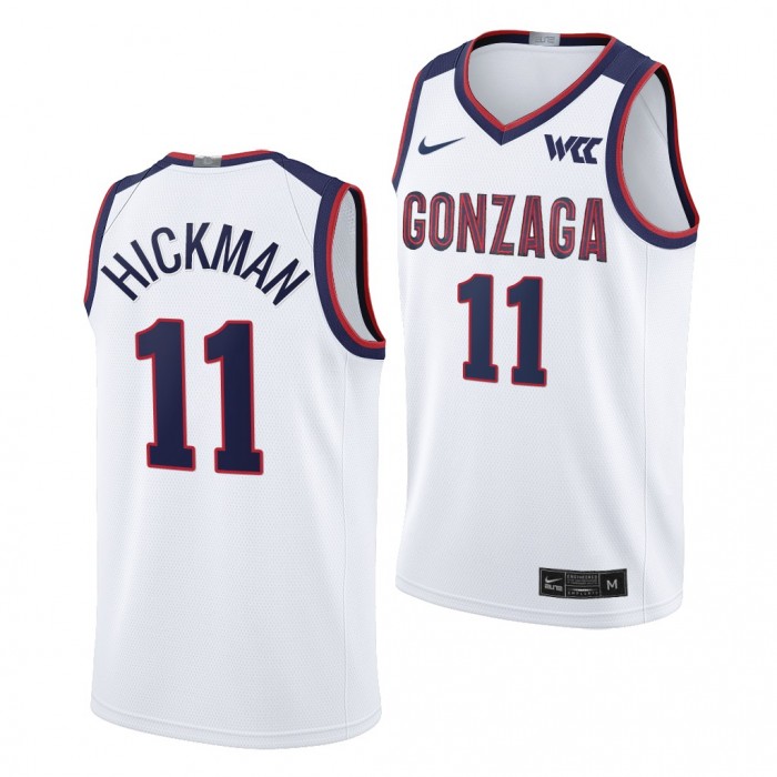 Nolan Hickman Jersey Gonzaga Bulldogs 2021-22 College Basketball Limited Jersey-White