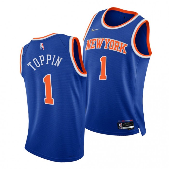 2020 NBA Draft Obi Toppin Knicks 75th Anniversary Jersey Blue #1