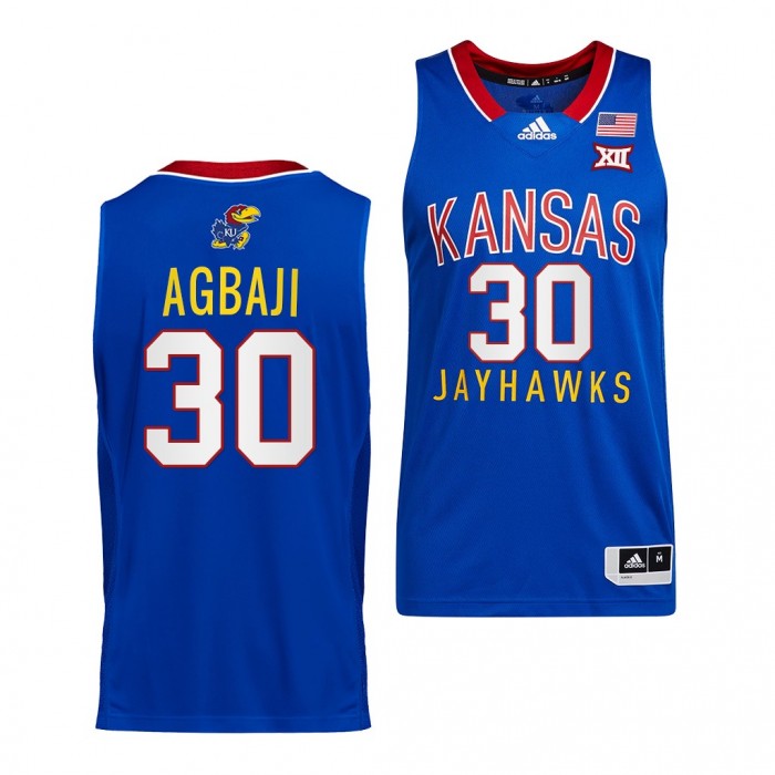 Ochai Agbaji Jersey Kansas Jayhawks College Basketball Throwback Jersey-Royal