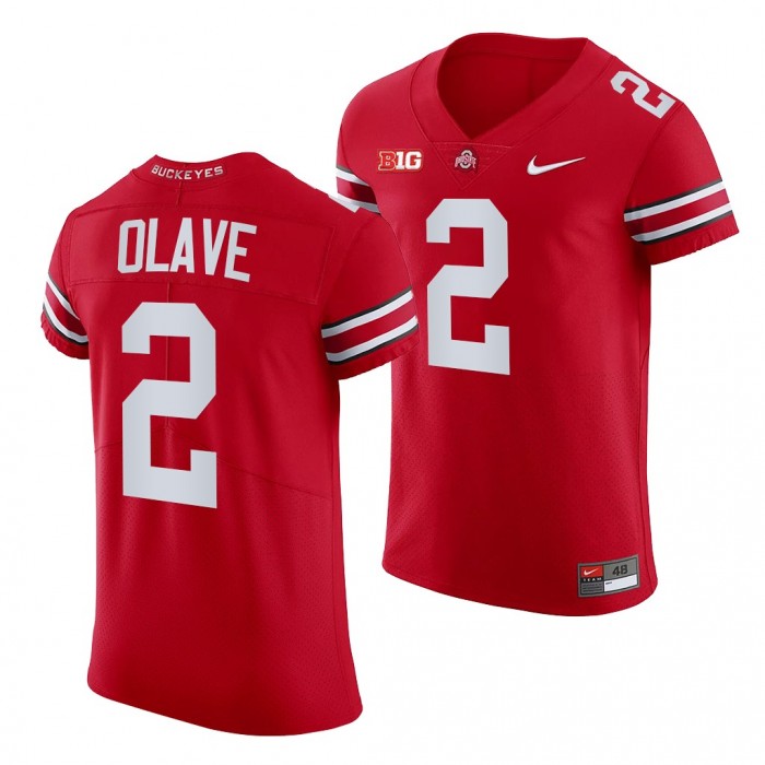 Ohio State Buckeyes Chris Olave College Football Men Jersey-All Scarlet