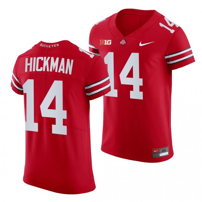 Ohio State Buckeyes Ronnie Hickman College Football Men Jersey-All Scarlet