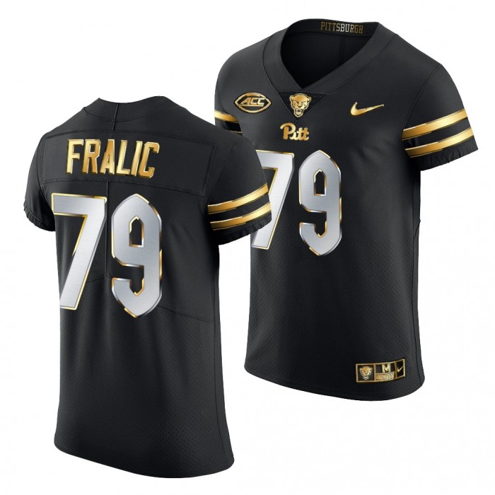 Pitt Panthers Bill Fralic Jersey Black Golden Edition