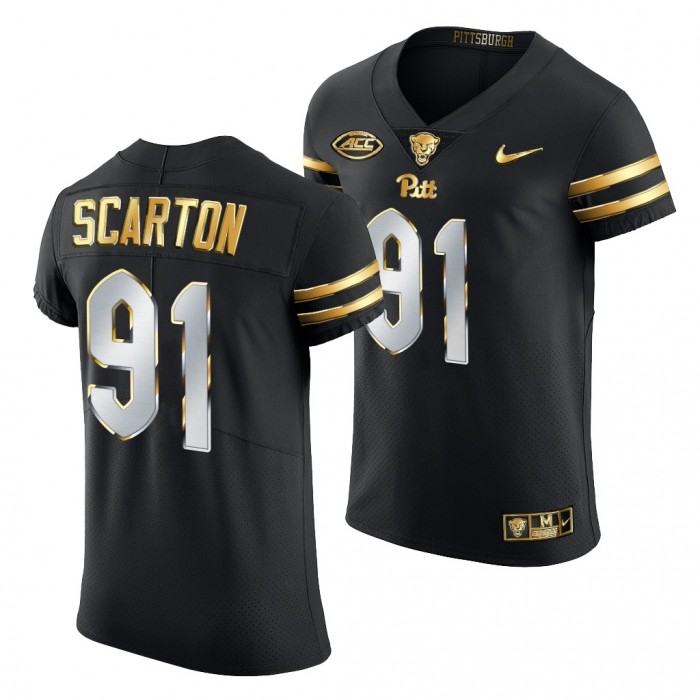 Pitt Panthers Sam Scarton Jersey Black Golden Edition
