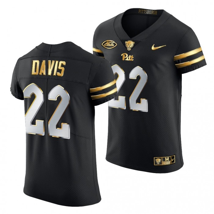 Pitt Panthers Vincent Davis Jersey Black Golden Edition