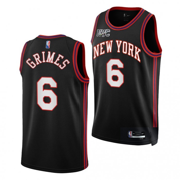 Quentin Grimes Knicks 75th Anniversary Jersey 2021-22 City Edition Black