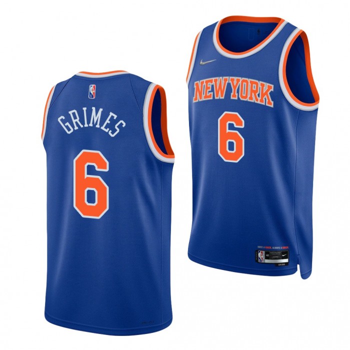 Quentin Grimes Knicks 75th Anniversary Jersey 2021-22 Icon Edition Blue