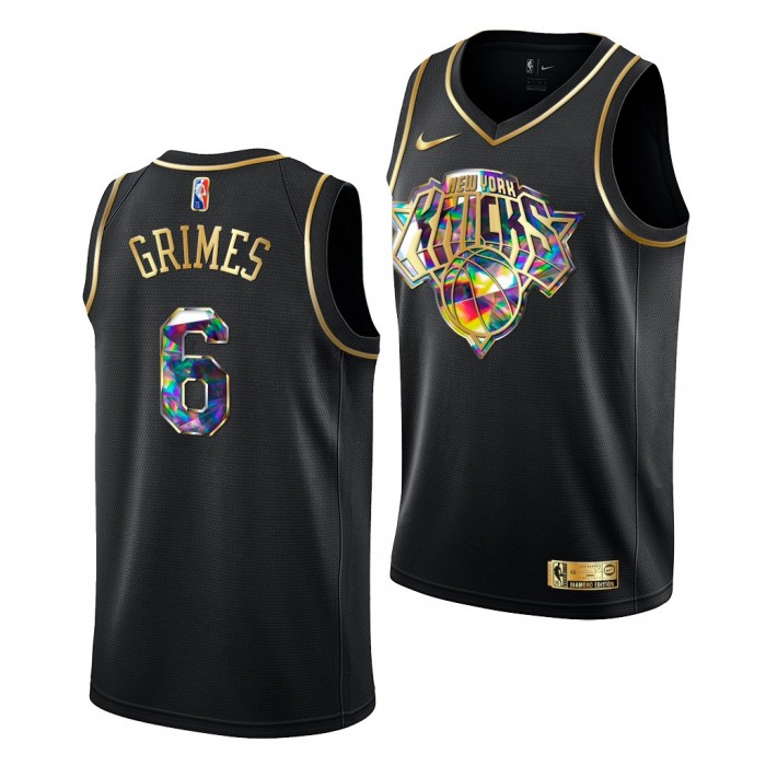 Quentin Grimes Knicks Diamond Logo Jersey 2021-22 Golden Edition Black