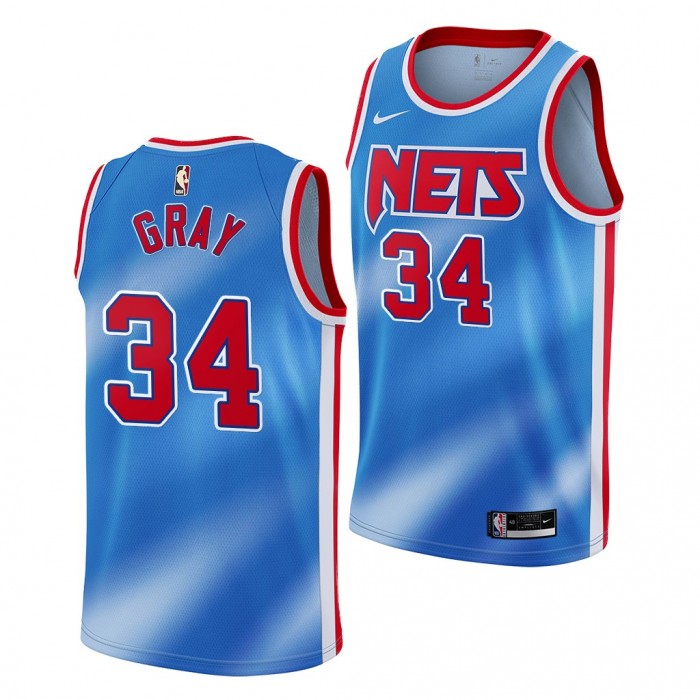 RaiQuan Gray #34 Nets 2021 Jersey Classic Edition Blue