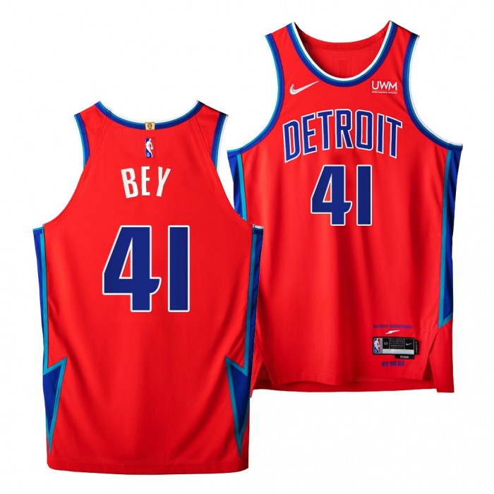 2020 NBA Draft Saddiq Bey Pistons NBA 75th Authentic Jersey Red #41