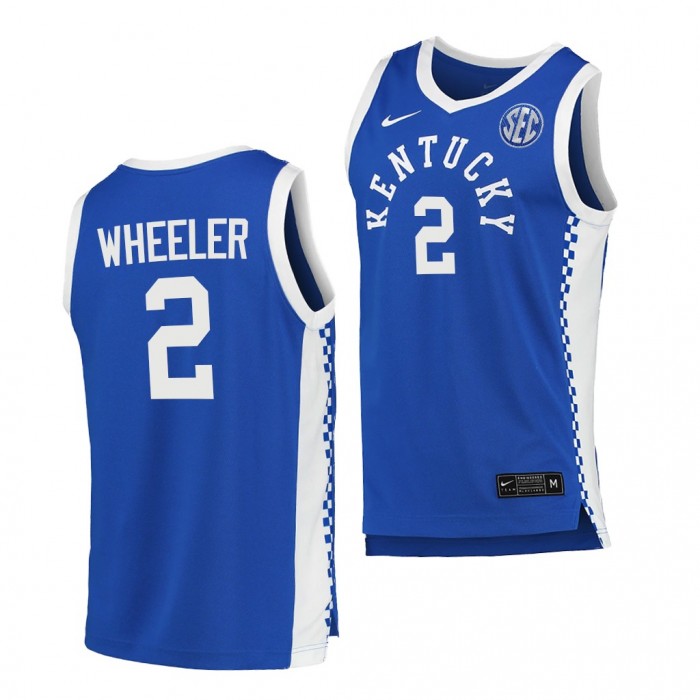 Sahvir Wheeler Kentucky Wildcats Royal Jersey 2021-22 College Basketball Replica Shirt