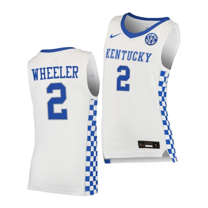 Sahvir Wheeler Kentucky Wildcats White Jersey 2021-22 College Basketball Replica Shirt