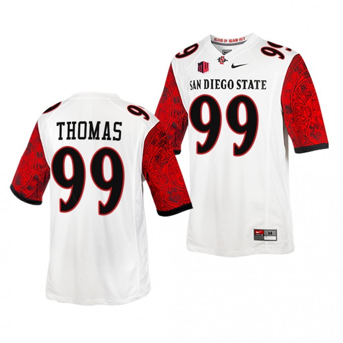 San Diego State Aztecs Cameron Thomas White Jersey 2021-22 Calendar Football Blood In-Blood Out Jersey-Men