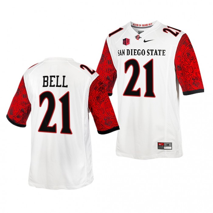 San Diego State Aztecs Chance Bell White Jersey 2021-22 Calendar Football Blood In-Blood Out Jersey-Men