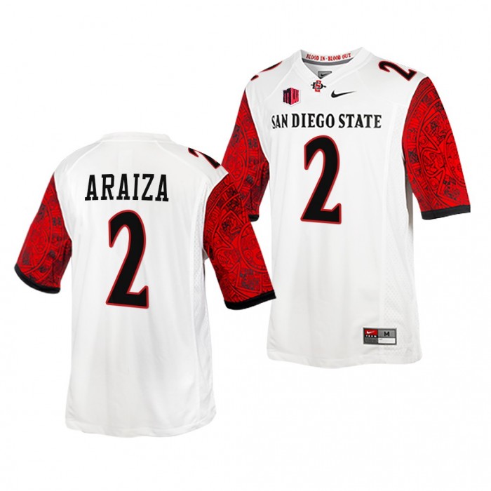 San Diego State Aztecs Matt Araiza White Jersey 2021-22 Calendar Football Blood In-Blood Out Jersey-Men