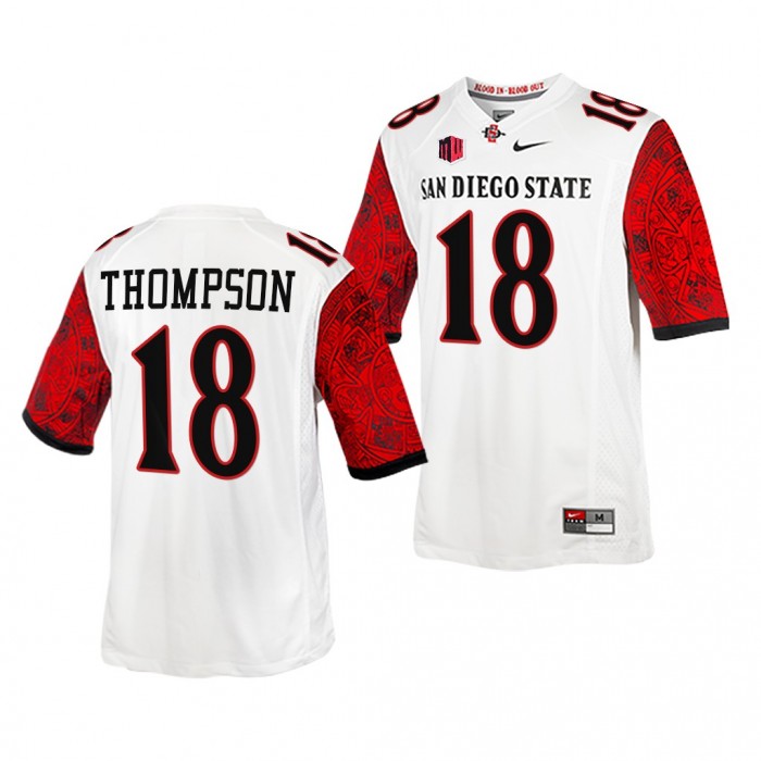 San Diego State Aztecs Trenton Thompson White Jersey 2021-22 Calendar Football Blood In-Blood Out Jersey-Men
