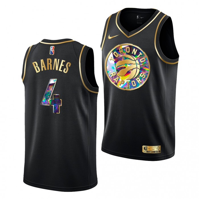 Scottie Barnes Raptors Diamond Logo Jersey 2021-22 Golden Edition Black