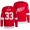 2021 NHL Drft Sebastian Cossa Red Wings #33 Red Jersey