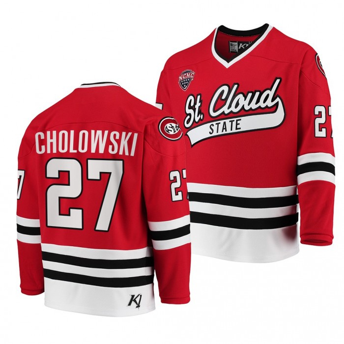 Dennis Cholowski St. Cloud State Huskies Red Away Jersey College Hockey