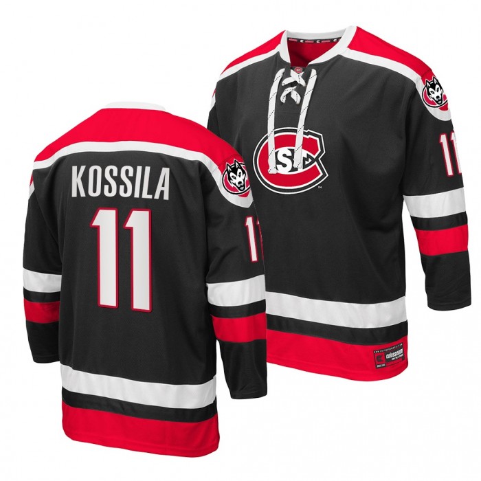 St. Cloud State Huskies Kalle Kossila Black NHL Alumni Hockey Jersey
