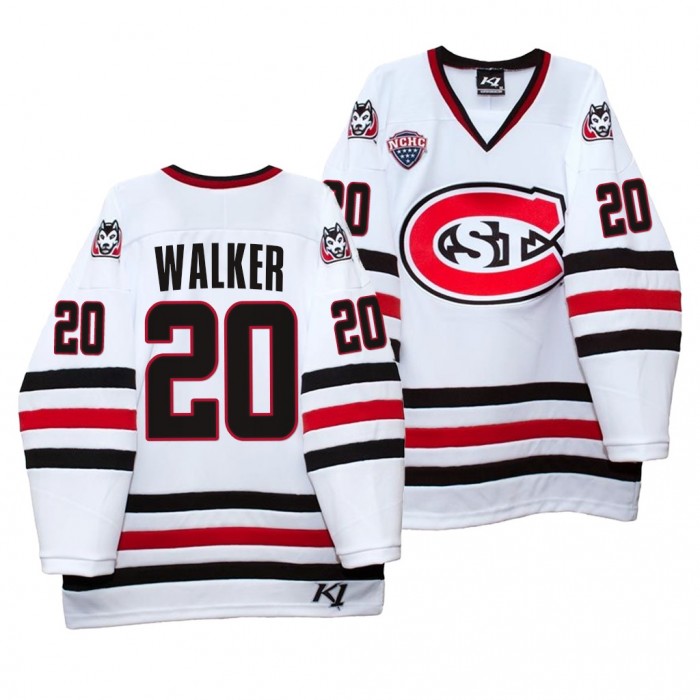 St. Cloud State Huskies Nolan Walker White Home Hockey Jersey 2021-22