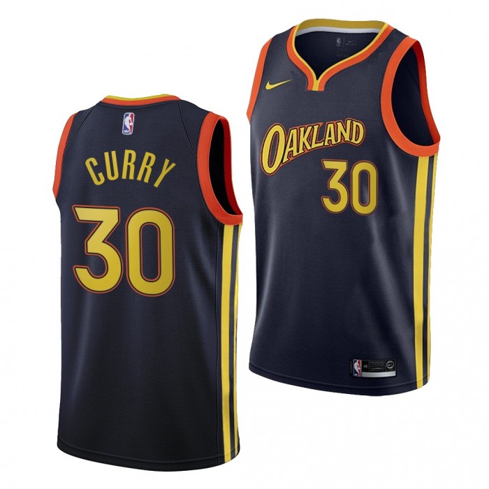 NBA Draft Stephen Curry #30 Warriors Navy Jersey