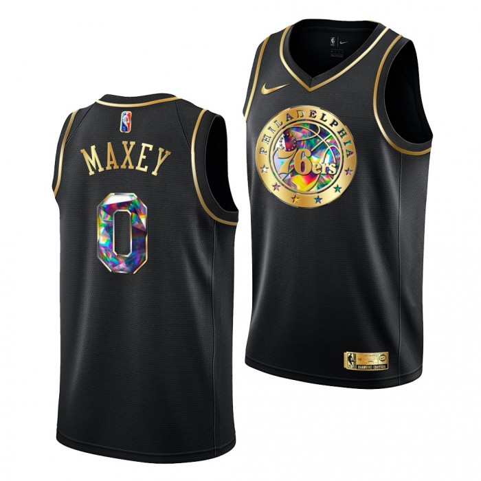 2020 NBA Draft Tyrese Maxey 76ers NBA 75th Season Jersey Black #0