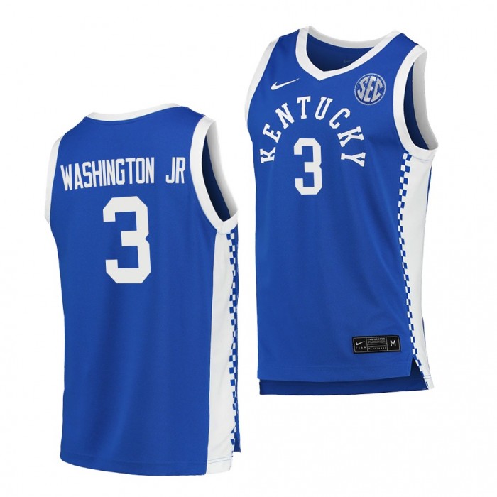 TyTy Washington Jr. Kentucky Wildcats Royal Jersey 2021-22 College Basketball Replica Shirt
