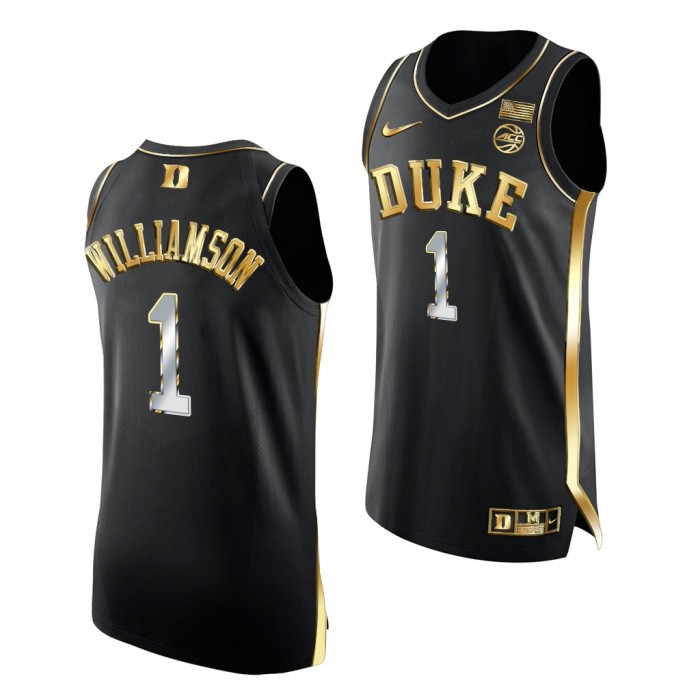 Zion Williamson Jersey Duke Blue Devils Golden Edition NBA Alumni Jersey-Black