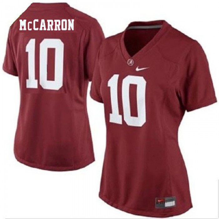 Alabama Crimson Tide #10 A.J. McCarron Red Football Women's Jersey