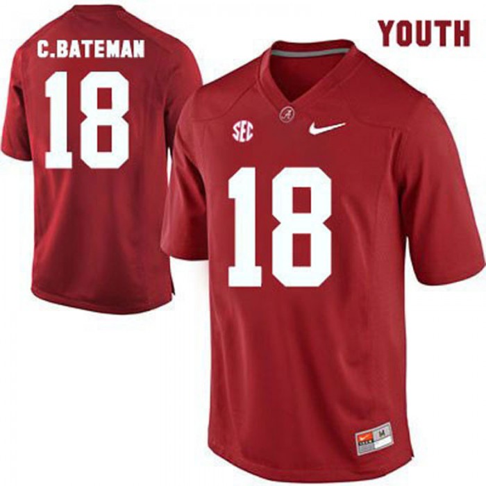 Alabama Crimson Tide #18 Cooper Bateman Red Football Youth Jersey