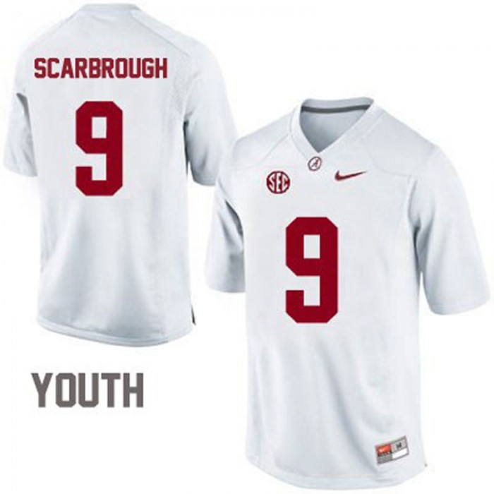 Alabama Crimson Tide #9 Bo Scarbrough White Football Youth Jersey