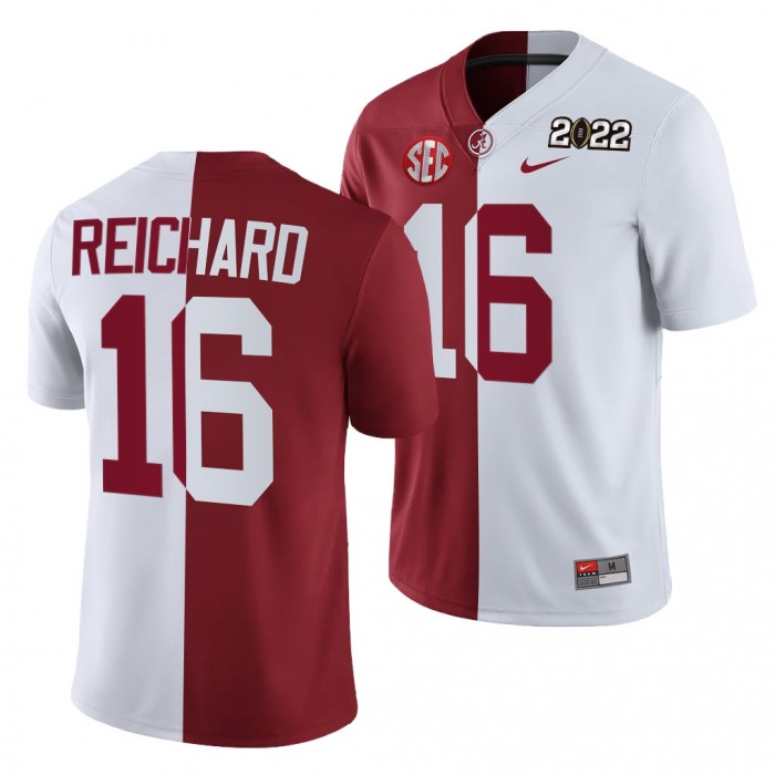 Alabama Crimson Tide Will Reichard 2022 National Championship Jersey #16 Crimson White Split Edition Uniform