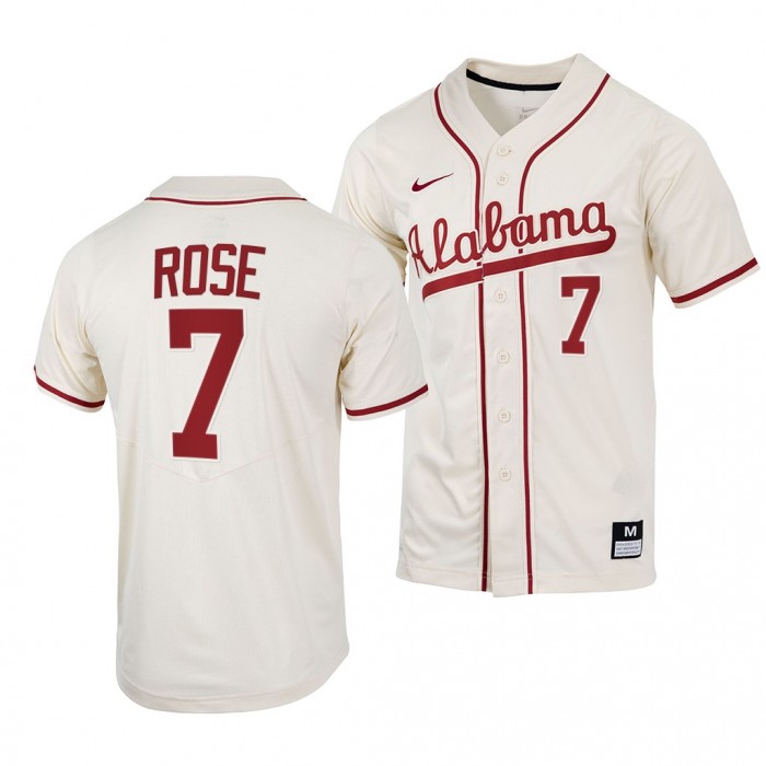 Alabama Crimson Tide Natural College Baseball Caden Rose Men Jersey