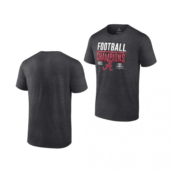 Alabama Crimson Tide 2021 SEC Football Conference Champions Locker Room T-Shirt Charcoal Men