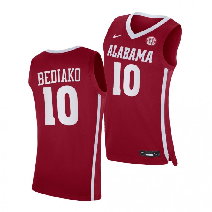 Charles Bediako Alabama Crimson Tide Red Jersey 2021-22 College Basketball Shirt
