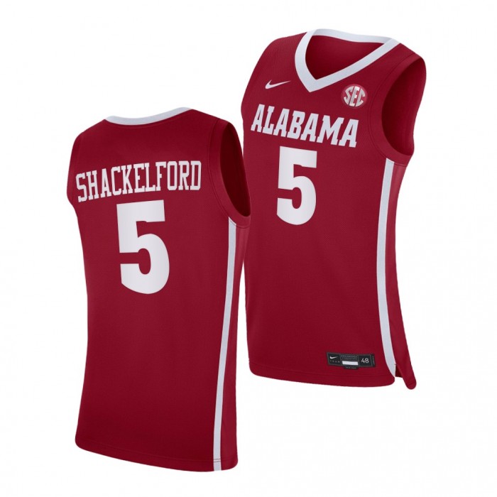Jaden Shackelford Alabama Crimson Tide Red Jersey 2021-22 College Basketball Shirt
