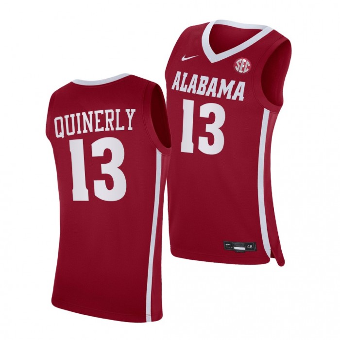 Jahvon Quinerly Alabama Crimson Tide Red Jersey 2021-22 College Basketball Shirt