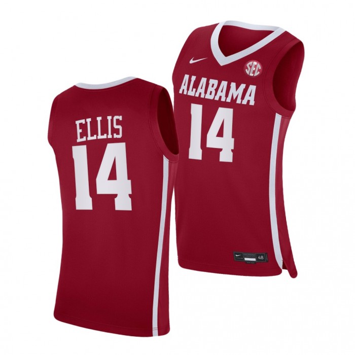Keon Ellis Alabama Crimson Tide Red Jersey 2021-22 College Basketball Shirt