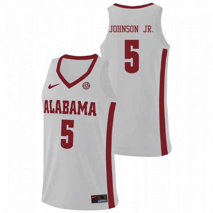 Alabama Crimson Tide Avery Johnson Jr. Hardwood Classics College Basketball Jersey White For Men