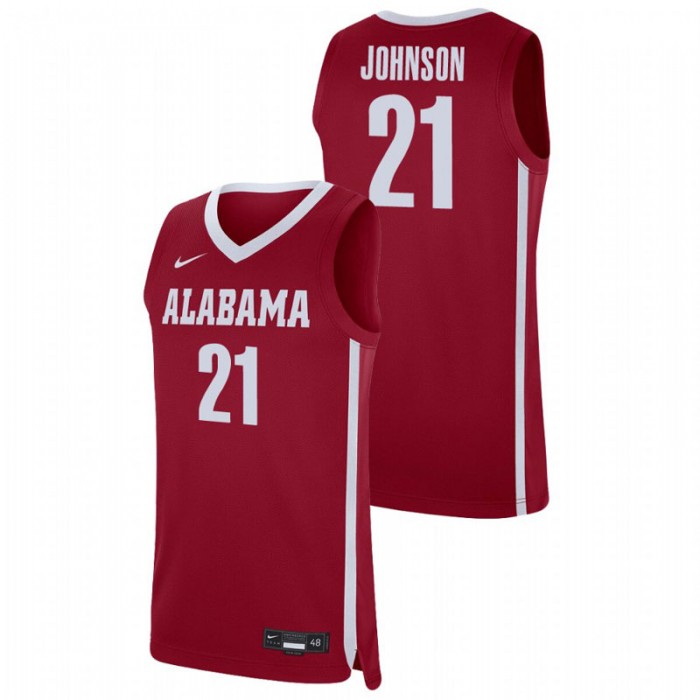 Alabama Crimson Tide Britton Johnson Jersey College Basketball Crimson Replica For Men