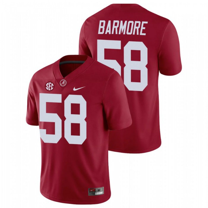 Christian Barmore Alabama Crimson Tide Game Crimson College Football Jersey