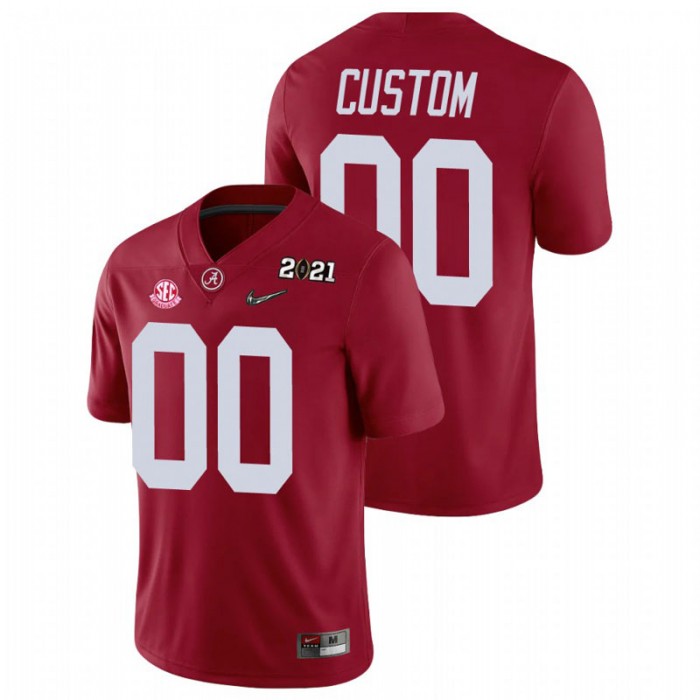 Custom Alabama Crimson Tide 2021 National Championship Crimson Jersey