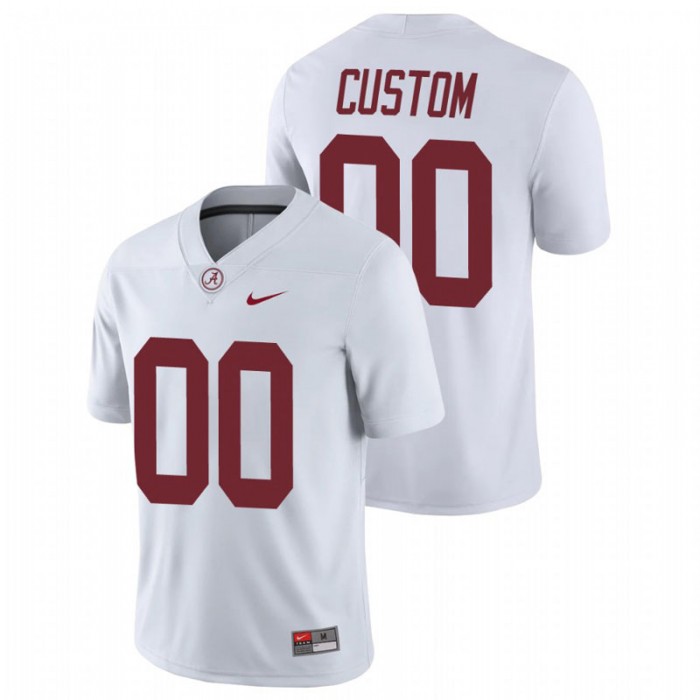 Custom Alabama Crimson Tide College Football White Game Jersey