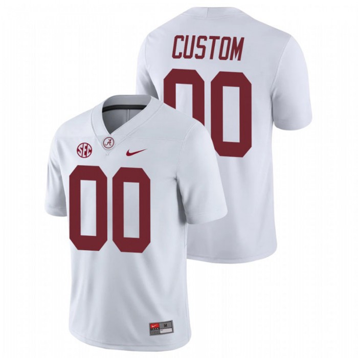 Custom Alabama Crimson Tide Game White College Football Jersey