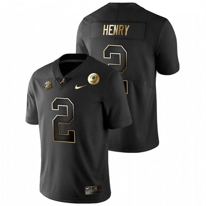Alabama Crimson Tide Derrick Henry 2021 Rose Bowl Golden Edition Jersey For Men Black
