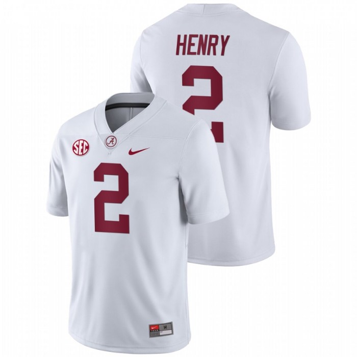 Alabama Crimson Tide Derrick Henry College Football Away Game Jersey For Men White
